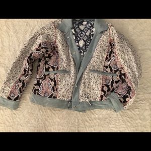 NWT Anthropologie Denim Trimmed Reversible Jacket / Coat
